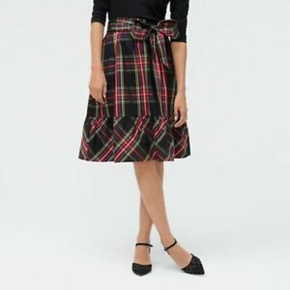 J. Crew Factory Dresses & Skirts - J. Crew Big-Bow Midi Skirt Stewart Tartan Plaid